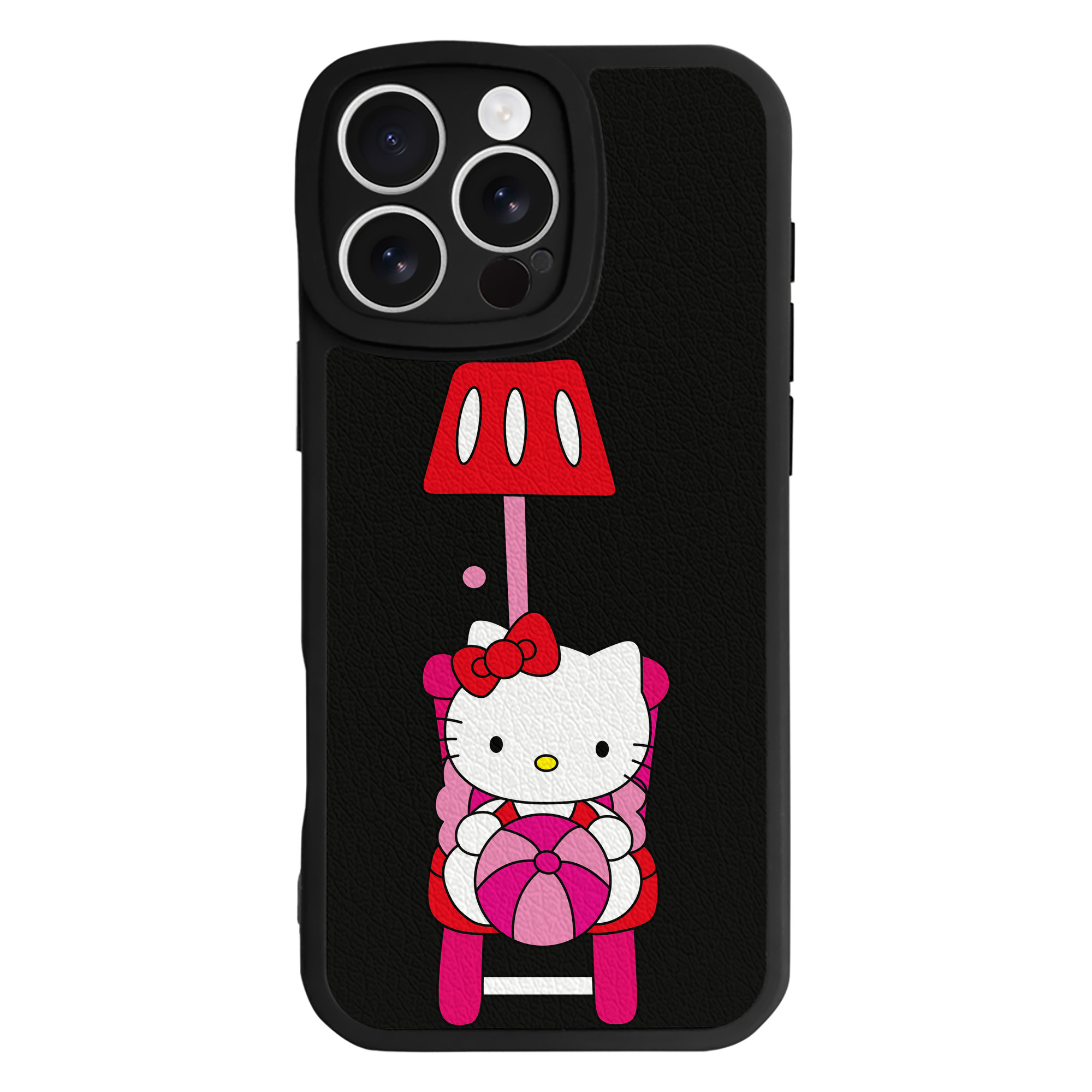 （画像用） Hello Kitty ハローキティ 【iPhone 16シリーズ対応】シリコンスマホケース（レザー調） 材質：シリコン